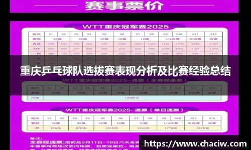 重庆乒乓球队选拔赛表现分析及比赛经验总结
